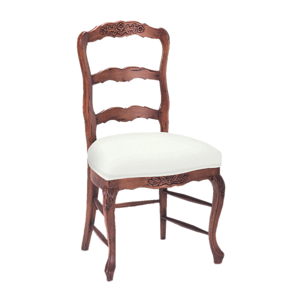 Ladderback Upholstered Seat Side Chair